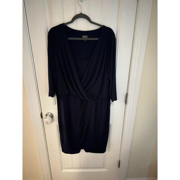 Adrianna Papell‎ Navy Blue Drape Dress Size 18 - Picture 1 of 5